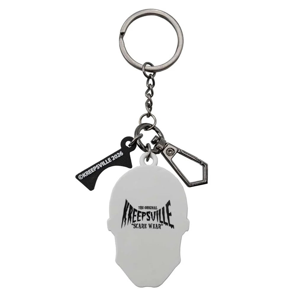 Skull White 3D Flat Keychain