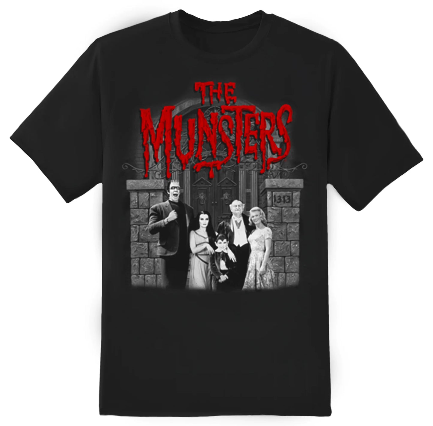 Munsters Family Portrait with Red Logo T-Shirt