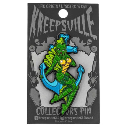 Creature Girl Anchor Glitter Enamel Pin