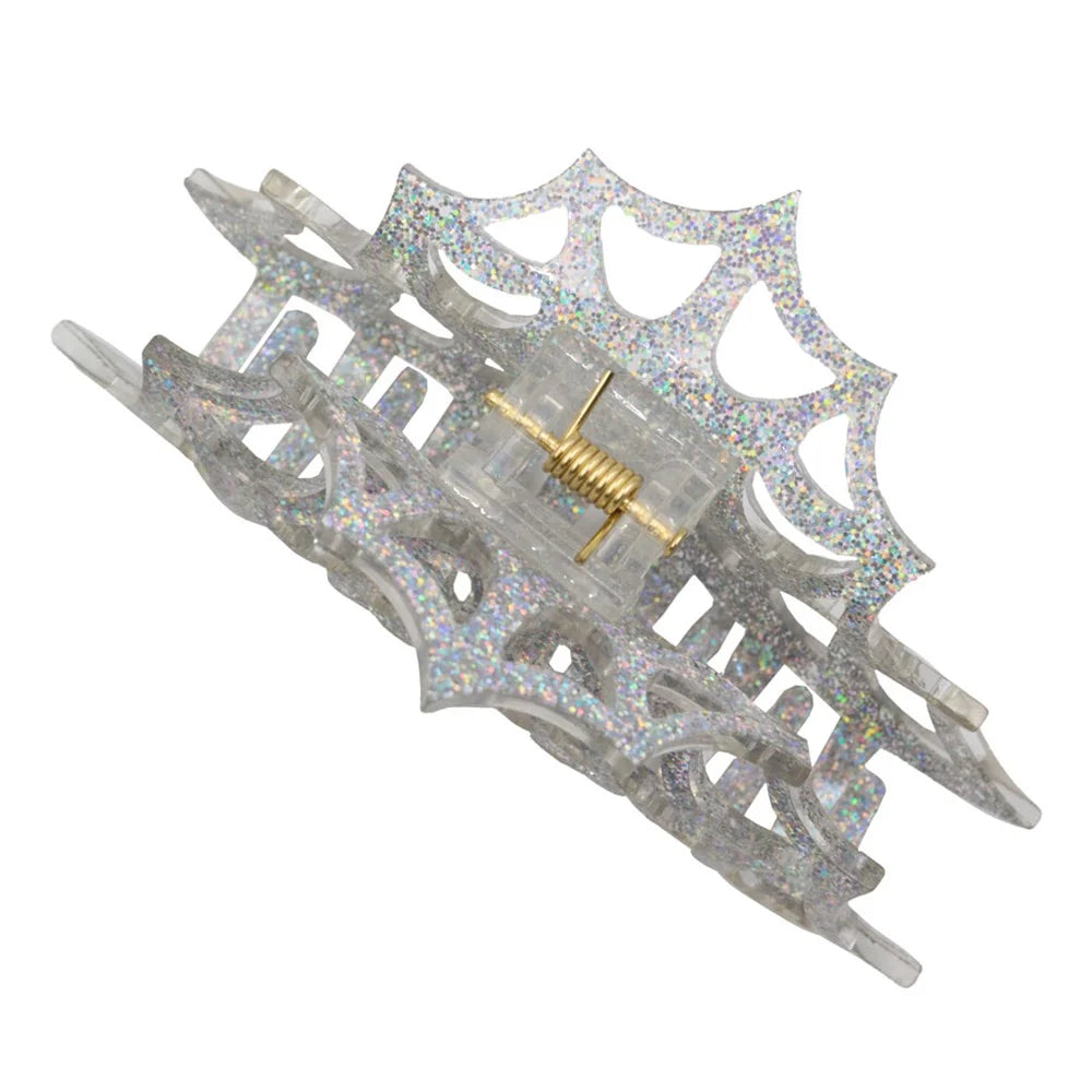 Spiderweb Hair Claw Clip Silver