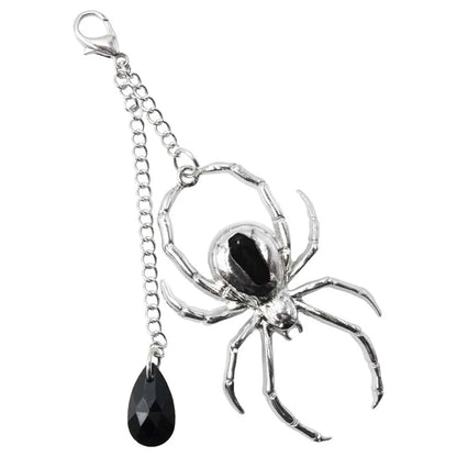 Spider Charm Web Claw Clip Silver
