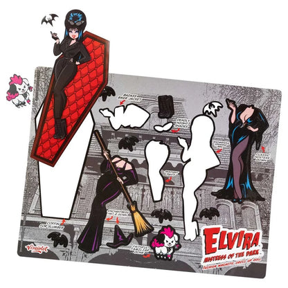 Elvira Mistress of The Dark Coffin Dress up Magnet Set
