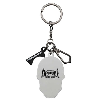 Skull White 3D Flat Keychain
