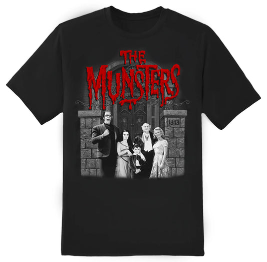 Munsters Family Portrait with Red Logo T-Shirt